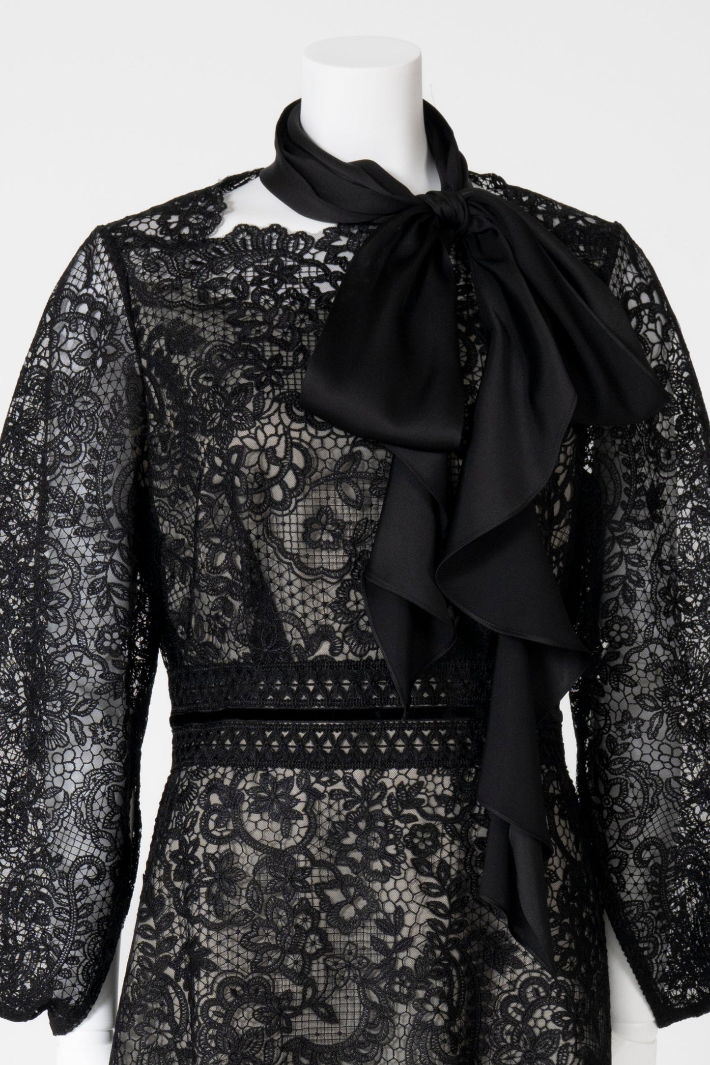 ビンテージサテンボータイフリル