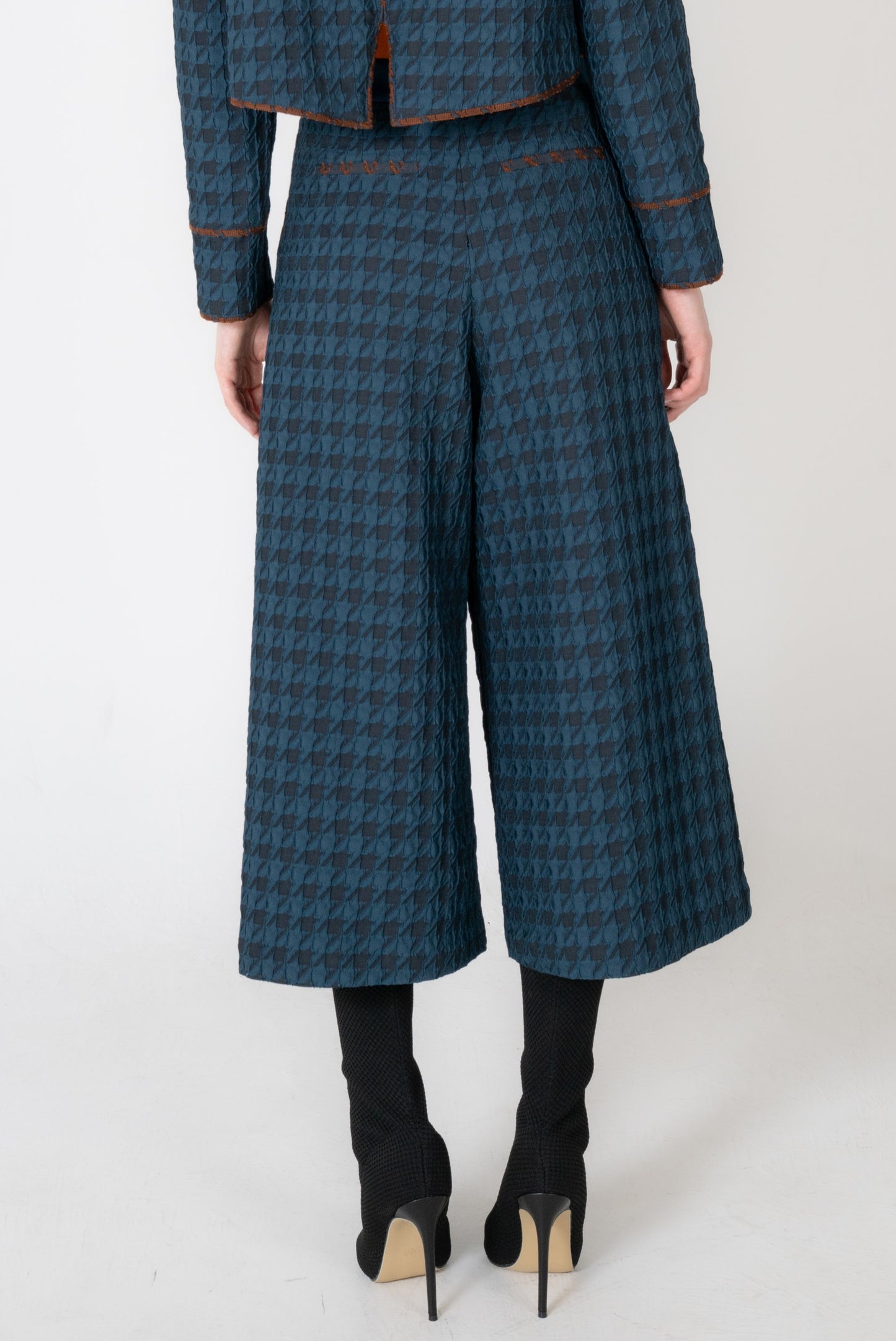 千鳥ふくれジャガードワイドパンツ