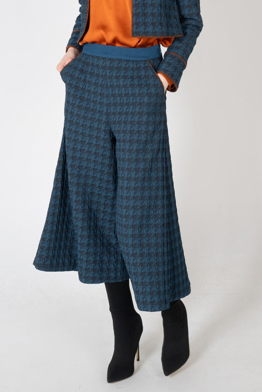 千鳥ふくれジャガードワイドパンツ