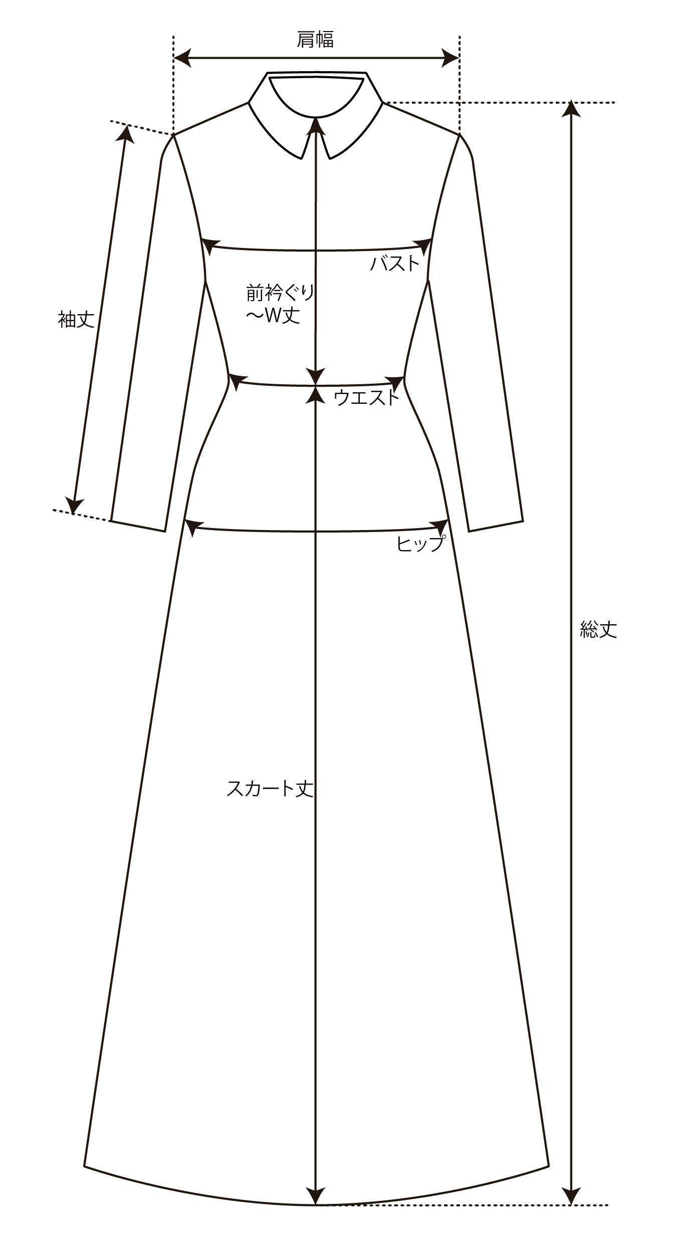 千鳥プリント長袖レイヤードフレアーワンピース