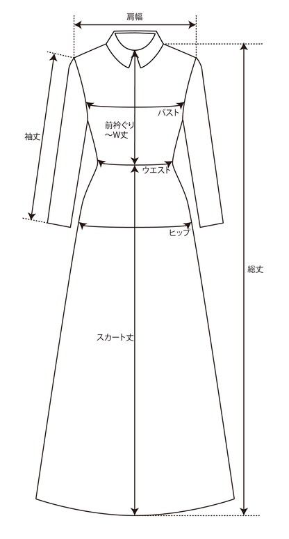 千鳥プリント長袖レイヤードフレアーワンピース