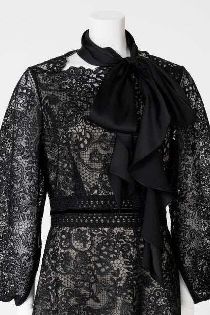 ビンテージサテンボータイフリル