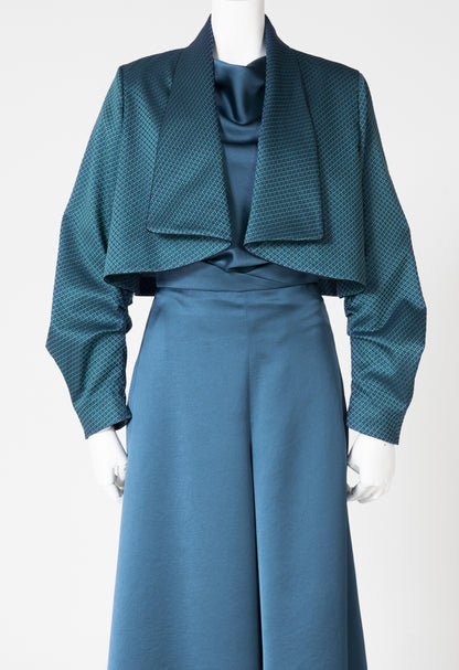 米沢ジャガードショールカラーショートジャケット