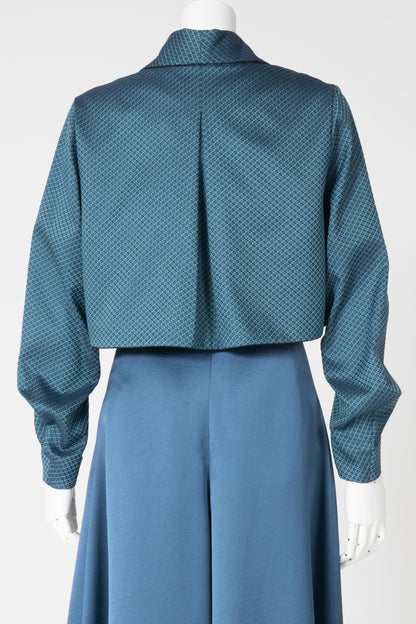 米沢ジャガードショールカラーショートジャケット