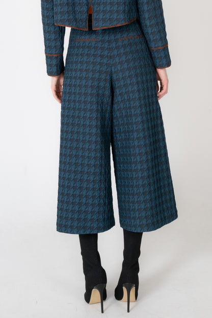 千鳥ふくれジャガードワイドパンツ