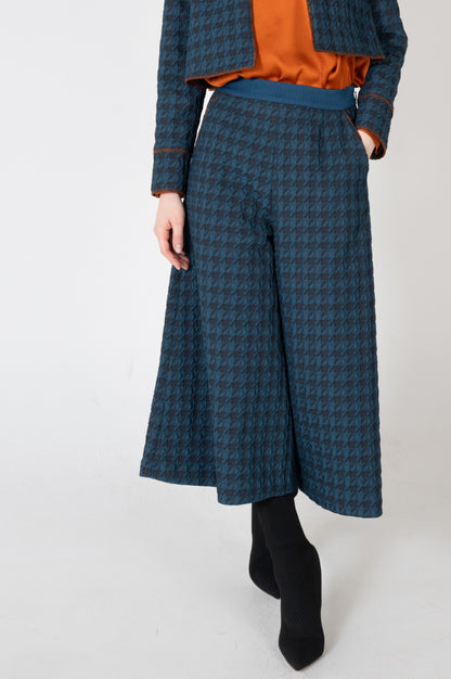 千鳥ふくれジャガードワイドパンツ