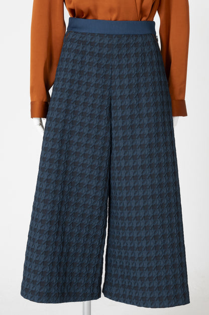 千鳥ふくれジャガードワイドパンツ