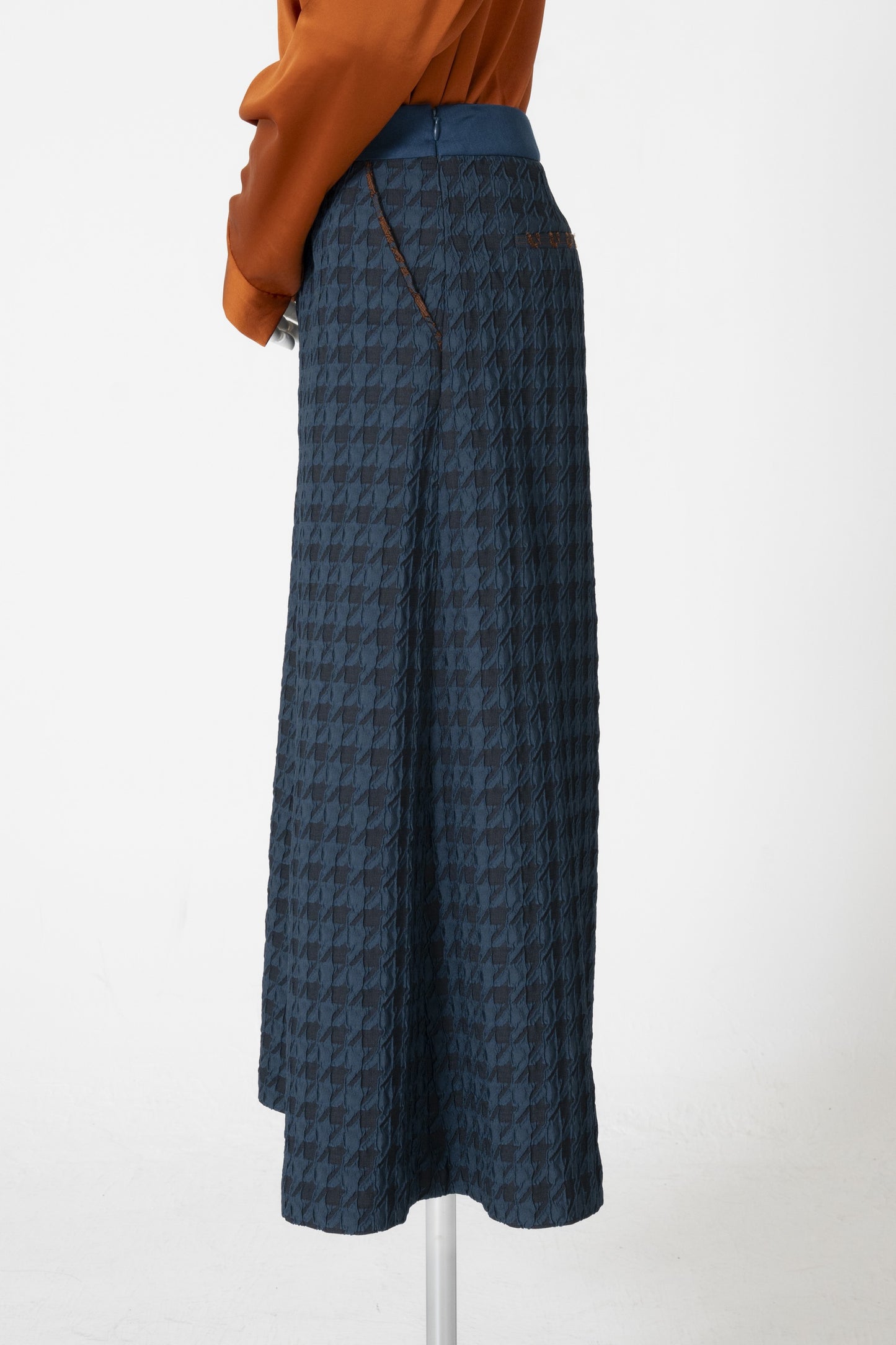 千鳥ふくれジャガードワイドパンツ