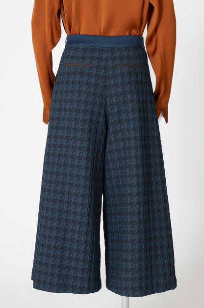 千鳥ふくれジャガードワイドパンツ