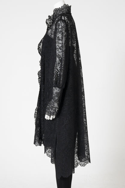 チュールエンブレースロングカフスオーバーブラウス