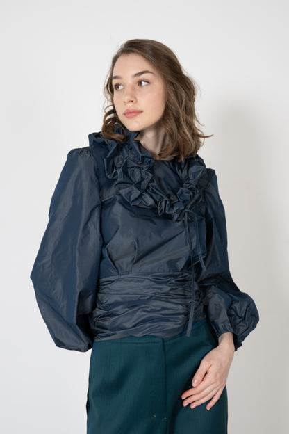 タフタボー付きフリルカラー